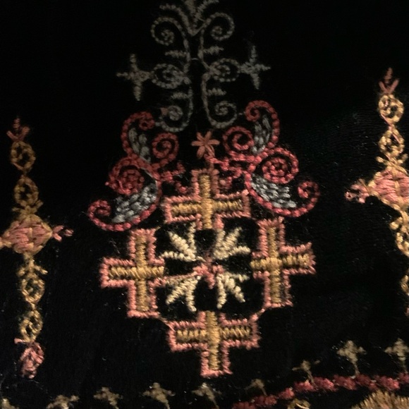 JOHNNY WAS VIKA EMBROIDERED boho SILK velvet blouse L - Picture 12 of 15
